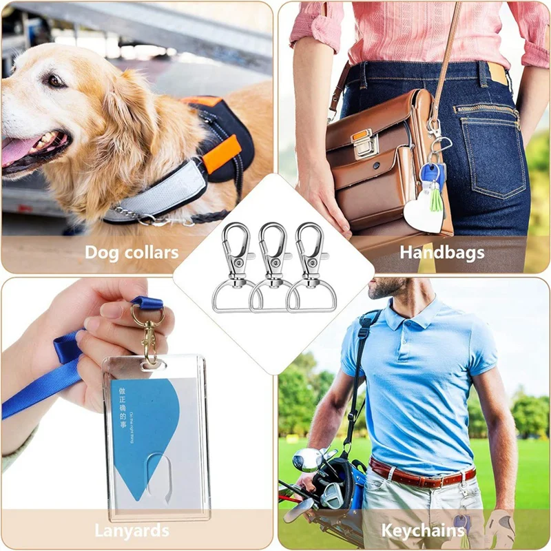 

90 шт. Поворотные застежки Карабины и D-образные кольца Брелок-зажим Крючок Застежка-когти омара для изготовления брелоков и швейных проектов