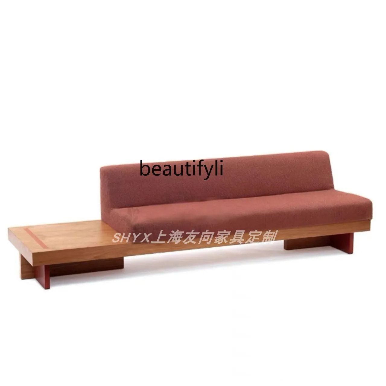 

Nordic Sofa Chair Living Room Bedroom Straight Row Solid Wood Fabric Leisure Meeting Chair