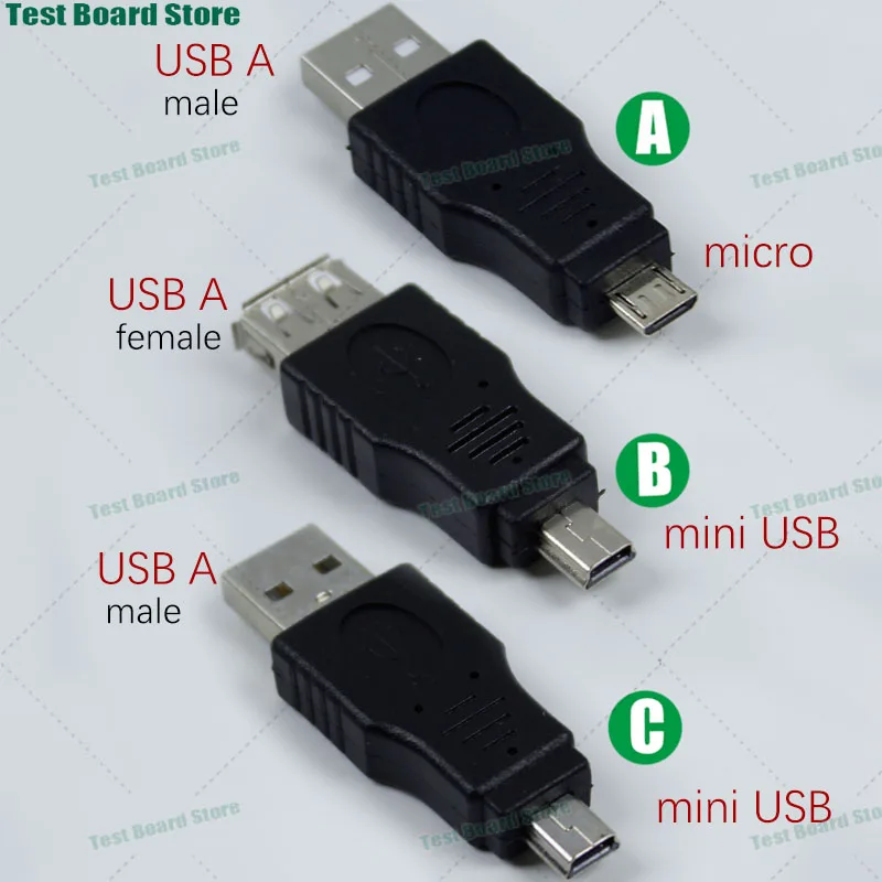 1Pce OTG USB2.0 USB A Female to Mini USB 5P Phone Adapter Converter Micro Male Data Connector for Computer Tablet Mouse