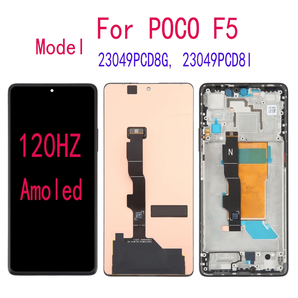 AMOLED Display Touch Screen Digitizer Assembly For Xiaomi Poco F5 23049PCD8G 23049PCD8I