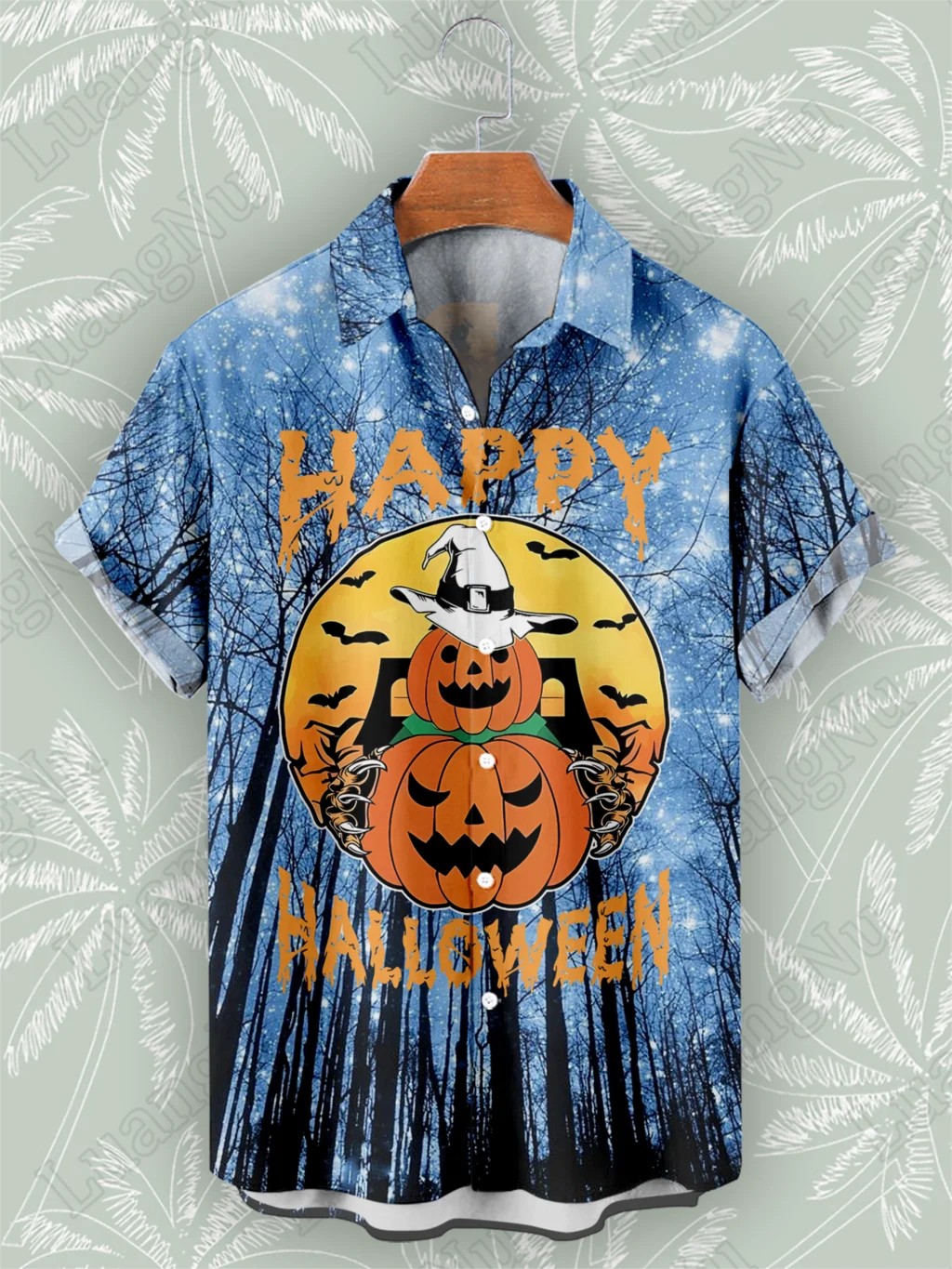 Happy Halloween Men's Shirts High Quality Short Sleeve Tops Streetwear Oversized Shirts for Men  Ghost Festival Casual Shirt