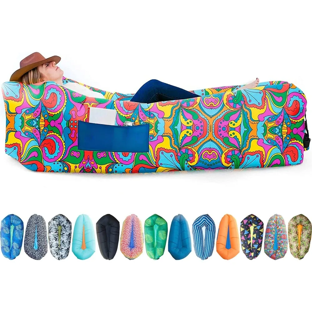 

Inflatable Couch – Cool Inflatable Lounger Easy Setup is Perfect for Beach Gear, Camping Fun and Festival Accessories