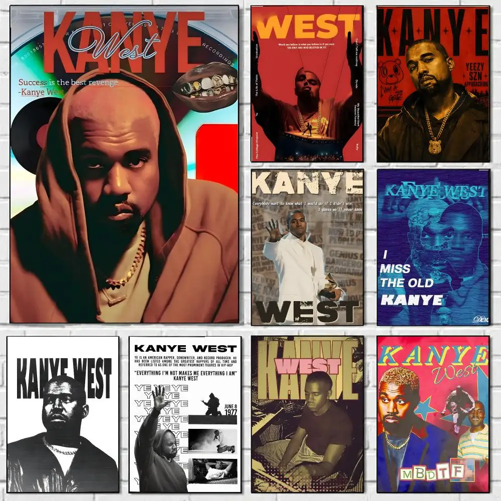 K-Kanye West Poster HD Wall Art Decal Self-Adhesive Aesthetic Decor For Home Living Bedroom Bar Aesthetic