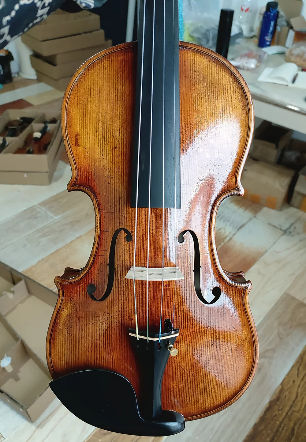 Antonio Stradivarius 1714 Soil Copy Professional Violin 4/4 Size #3421 Master European Spruce Handmade Oil Varnish