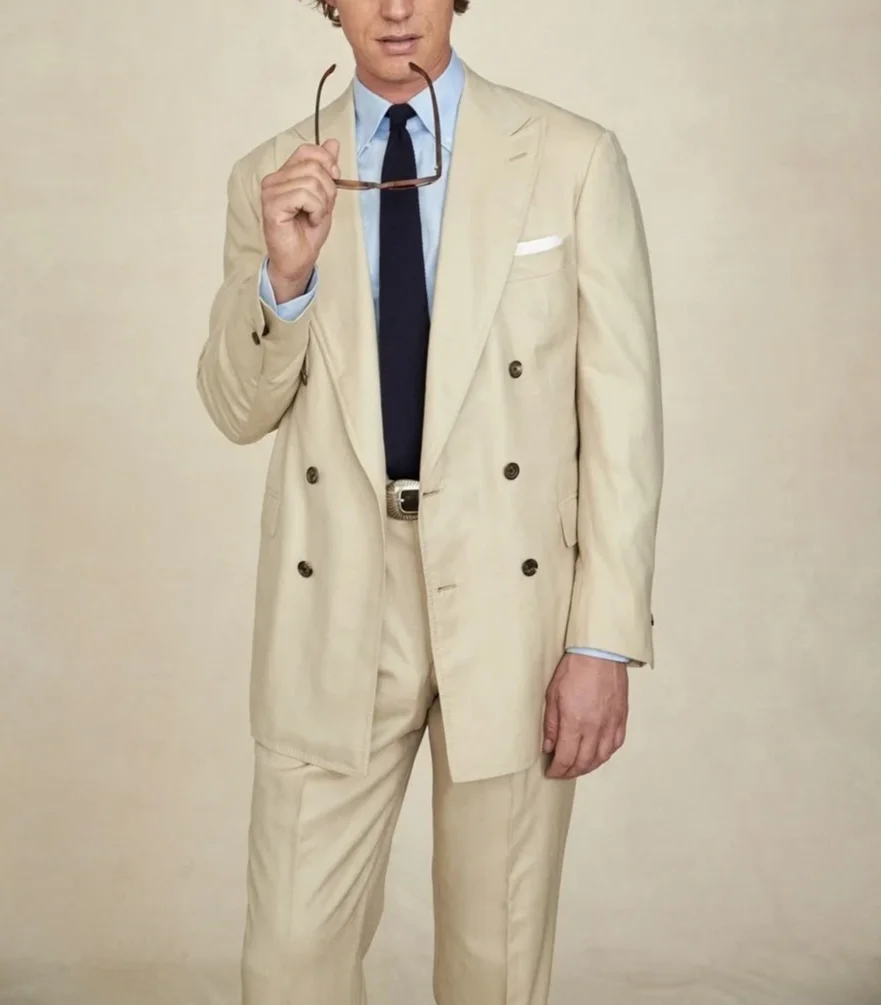 Bej Geniş Sivri Yaka Kruvaze E - Tailored Trouser Wide incelemesi ve fiyatı