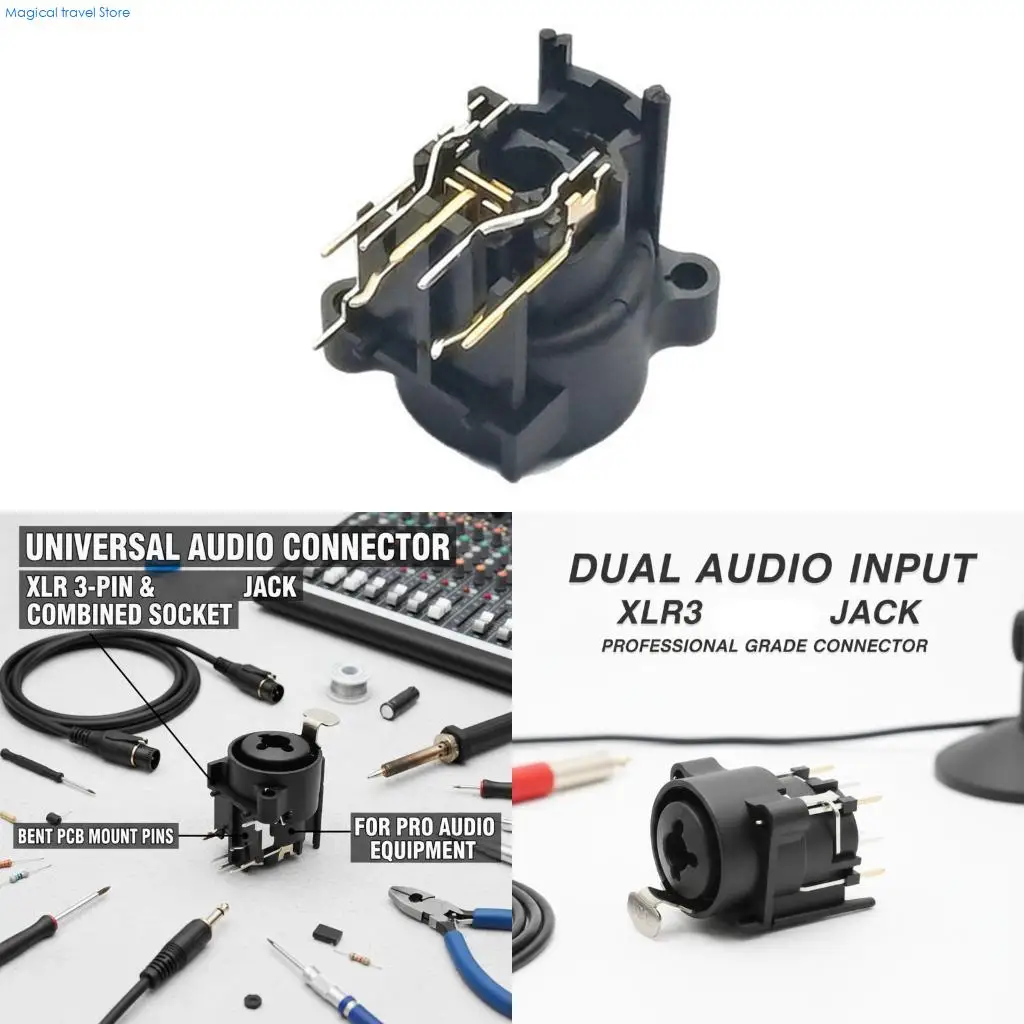 N2UB 1/5/10Pcs 3 Conductor Receptacle Female Panel Mount 1/4 6.35MM Solder 7Pin Equipment Accessories