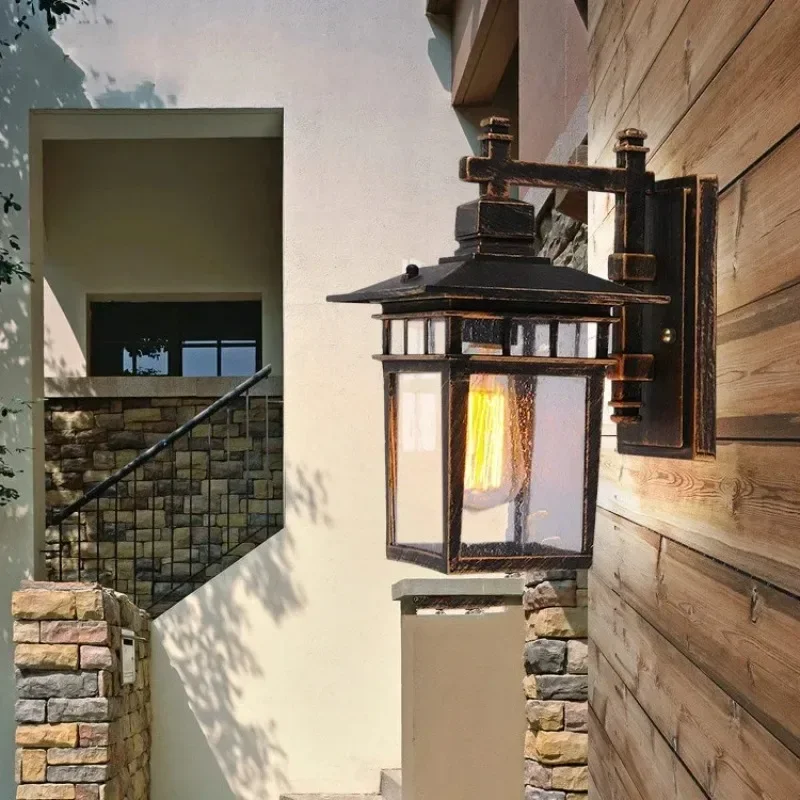 American Vintage Water-resistant Wall Lamp American Style Outdoor Wall Lamp Garden Lights Waterproof Lighting Fitting Outdoor