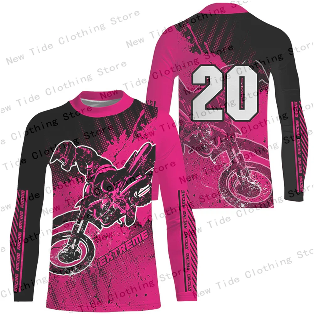 Men's Moto Racing Long Sleeve T-Shirt Bold Biker Style Racing Gear Trendy Wear for Enthusiastic Motorcycle Speed Lovers