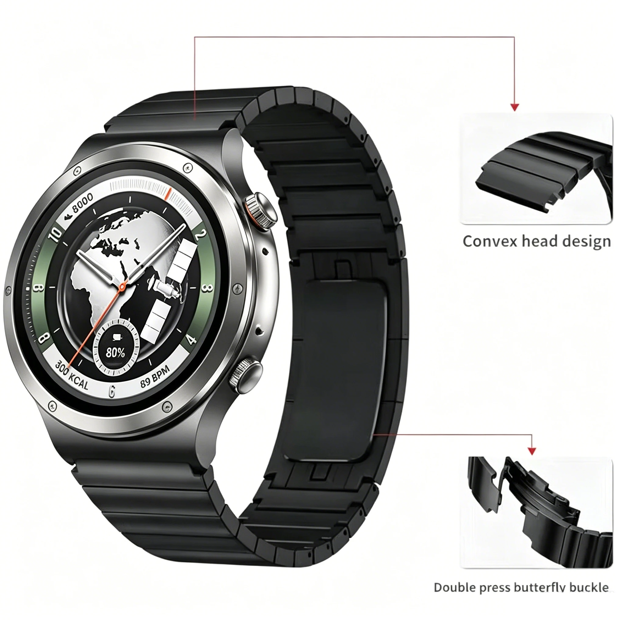 Oryginalny metalowy pasek 22 m – Smartwatch X2 recenzja i cena