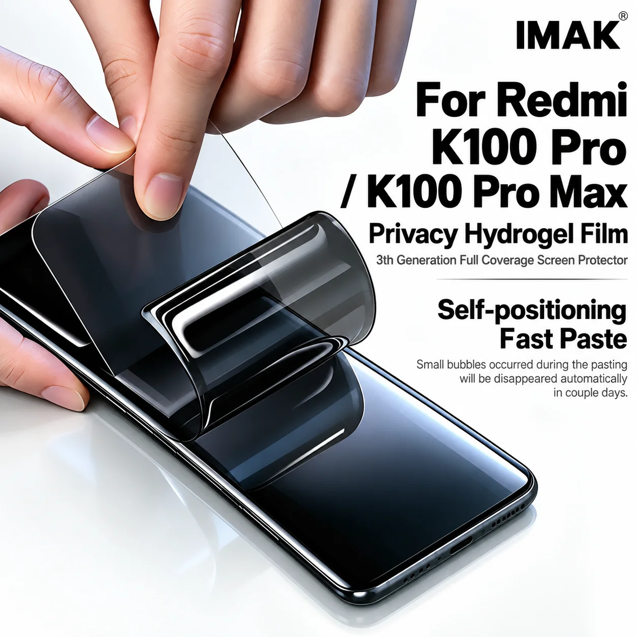 Privacy Hydrogel Film For Redmi K100 Pro 5G Support Fingerprint Protector Film Auto Repair FM0019