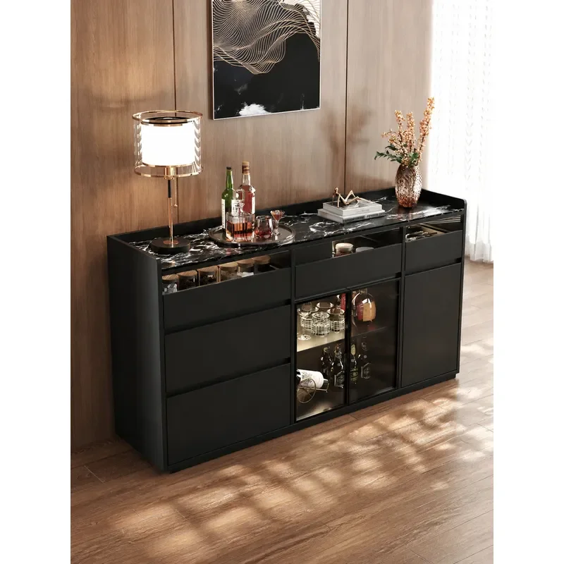 Modern Porch Cabinet Luxury Home Front Door Storage Solid Wood Partition Wine Cabinet Integrated Entryway Furniture