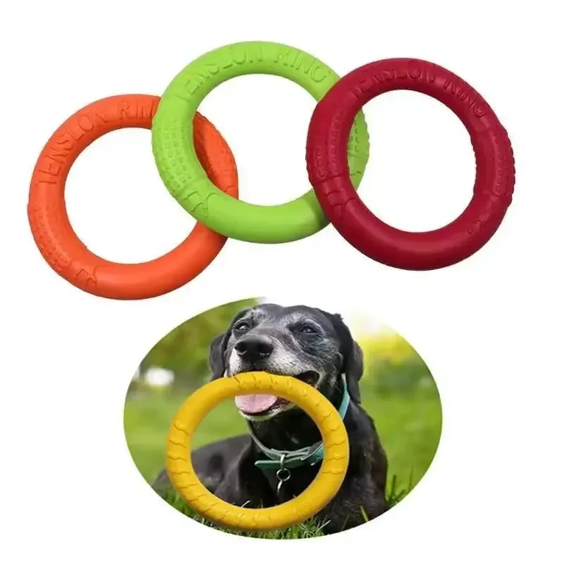 

1pcs Pet Flying Discs Dog Training Ring Puller Resistant Bite Floating Dog Toys Interactive Game Playing Products Supply