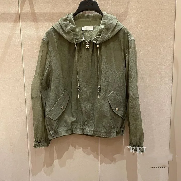

Lightweight Breathable Casual Hooded Zipper Jaet ort Outerwear Sun Protection Clothes Spring Summer Faion Korean Sle
