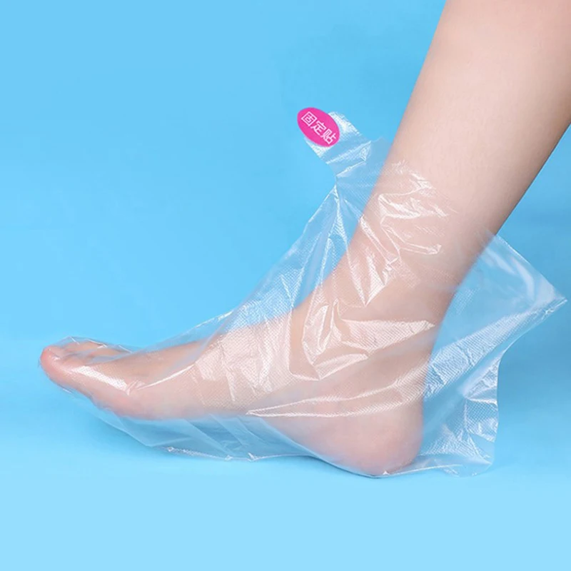 100PCS/bag Transparent Disposable Foot Bags Detox SPA Covers Pedicure Prevent Infection Remove Chapped Bath Wipe Foot Care Tools