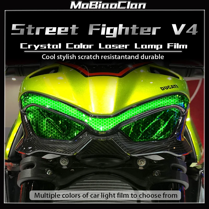 For Ducati Street Fighter V4 Motorcycle headlight taillight anti scratch film honeycomb laser light film accessories