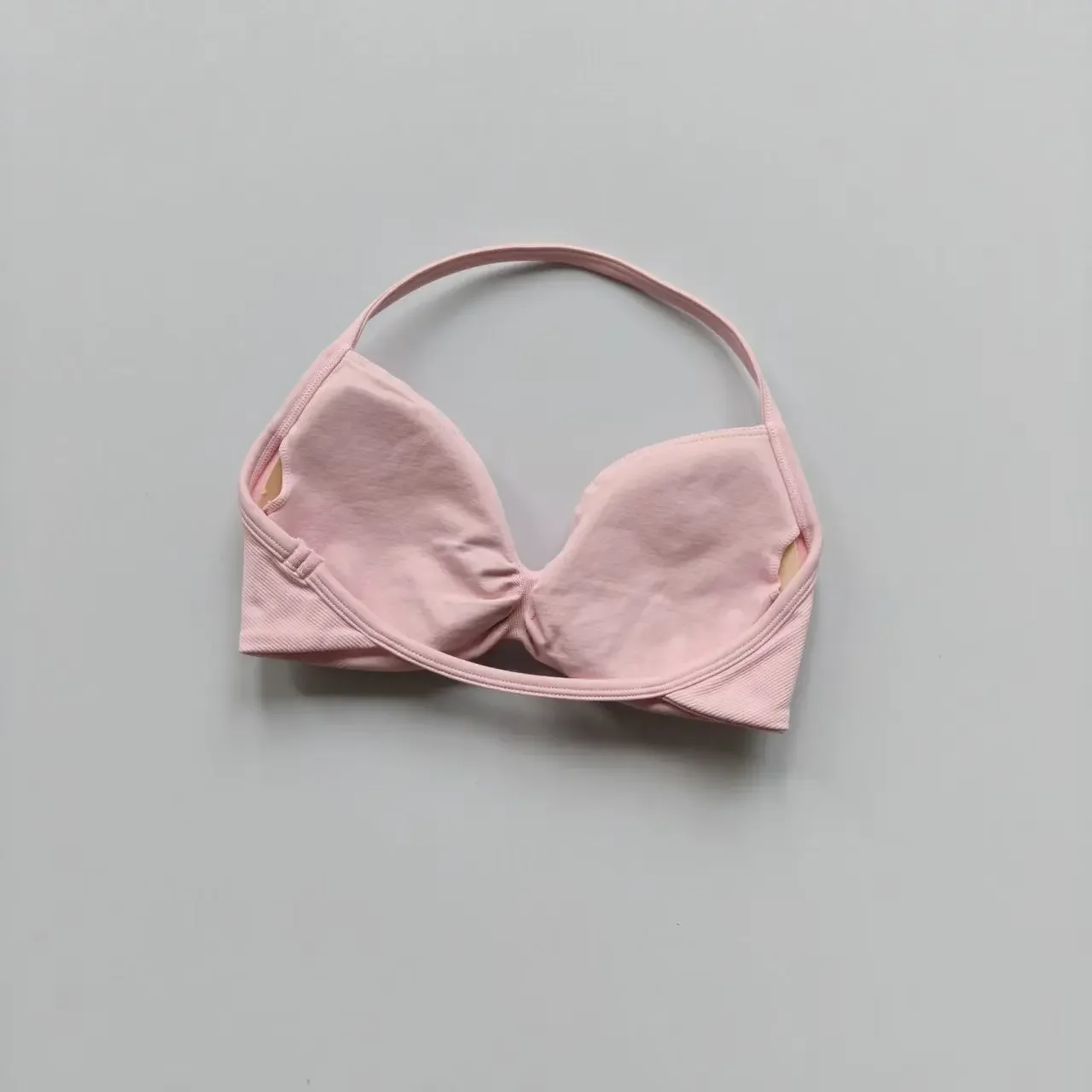 Hochunterstützender Schnür-BH in Unifarbe mit Trägern für Damen, Nahtloser Yoga-Unterwäsche, Fitness-Workout-Top, Sport-BH für Laufen und Gym – Detail 14