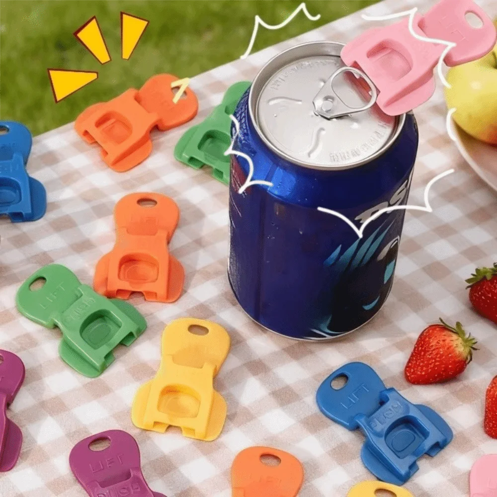 Easy To Pull Plastic Beverage Can Opener Multicolor Dust Proof Tab Opener Labor-saving Leakproof Drink Opener Outdoor Activities
