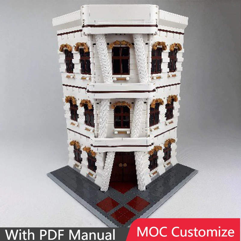 

2303 шт. MOC, индивидуальный средневековый банк, строительные блоки, модель, собранная игрушка для детей, образовательный фестиваль, сюрприз, подарки на день рождения