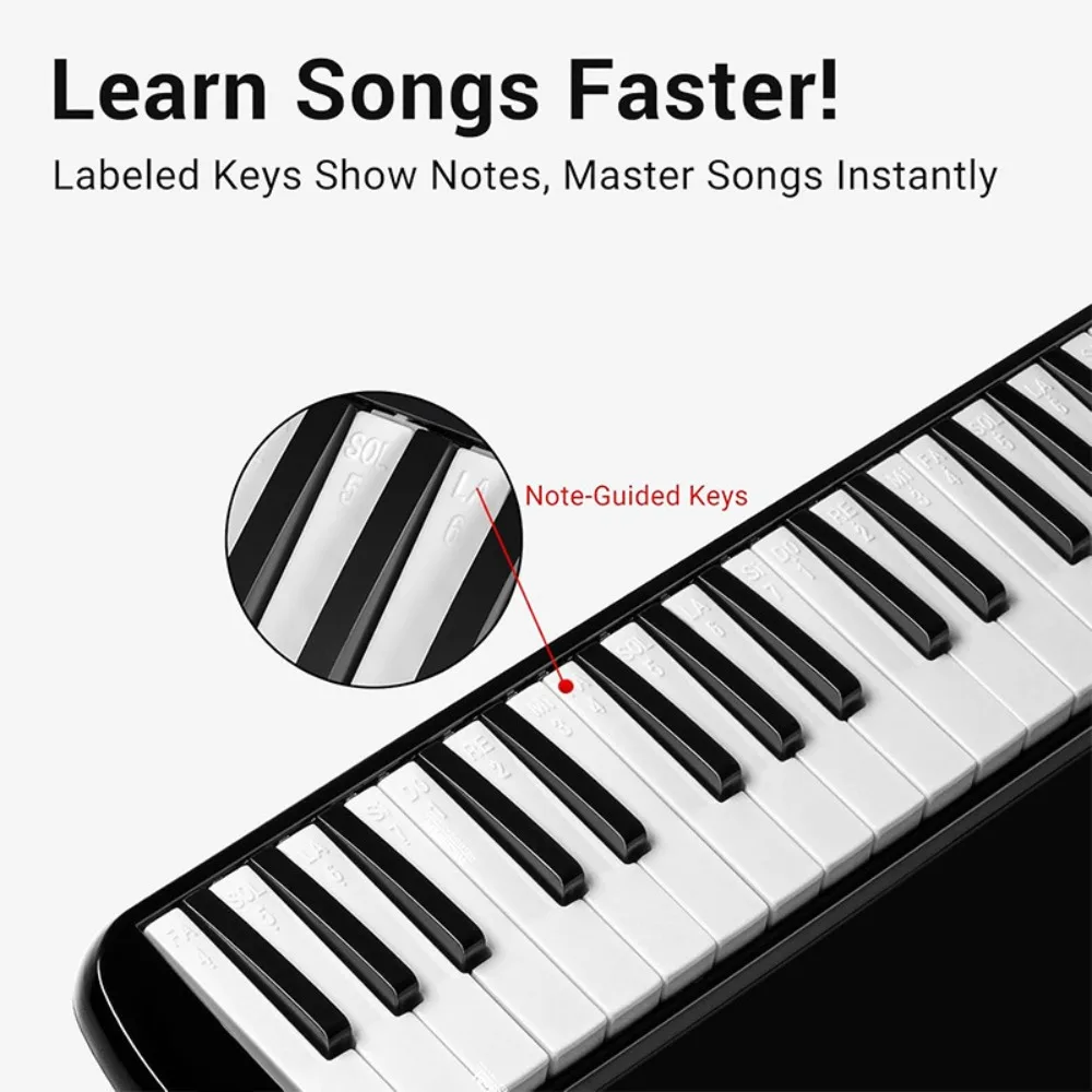 32 Key Melodica Children Beginner Drainage Function Mouth Harmonica Two Ways of Playing Portable Professional Music Instruments