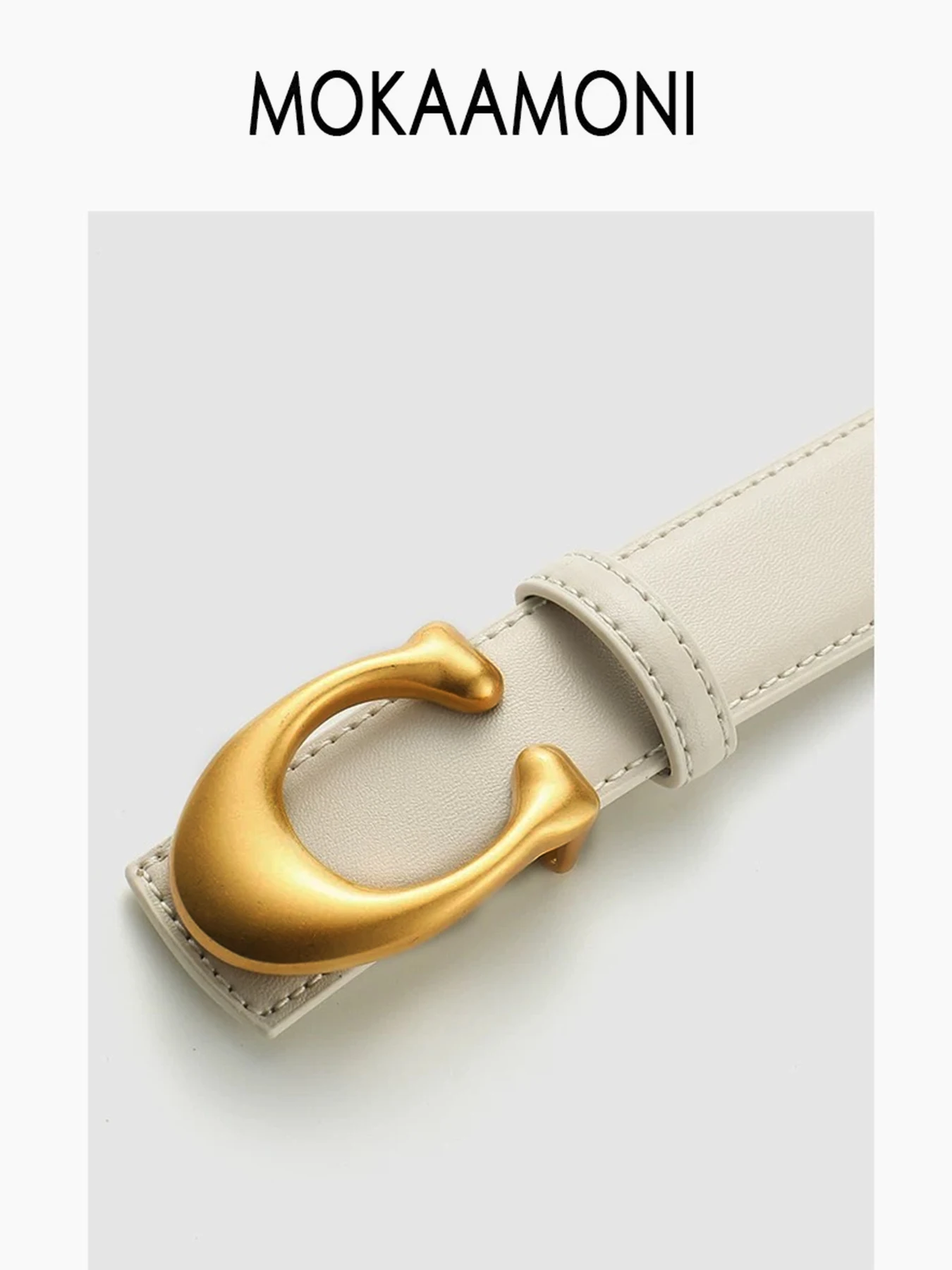 Sabuk Pinggang Wanita Elegan Minimalis dengan Gesper Huruf C untuk Jeans dan Gaun, Aksesori Fashion