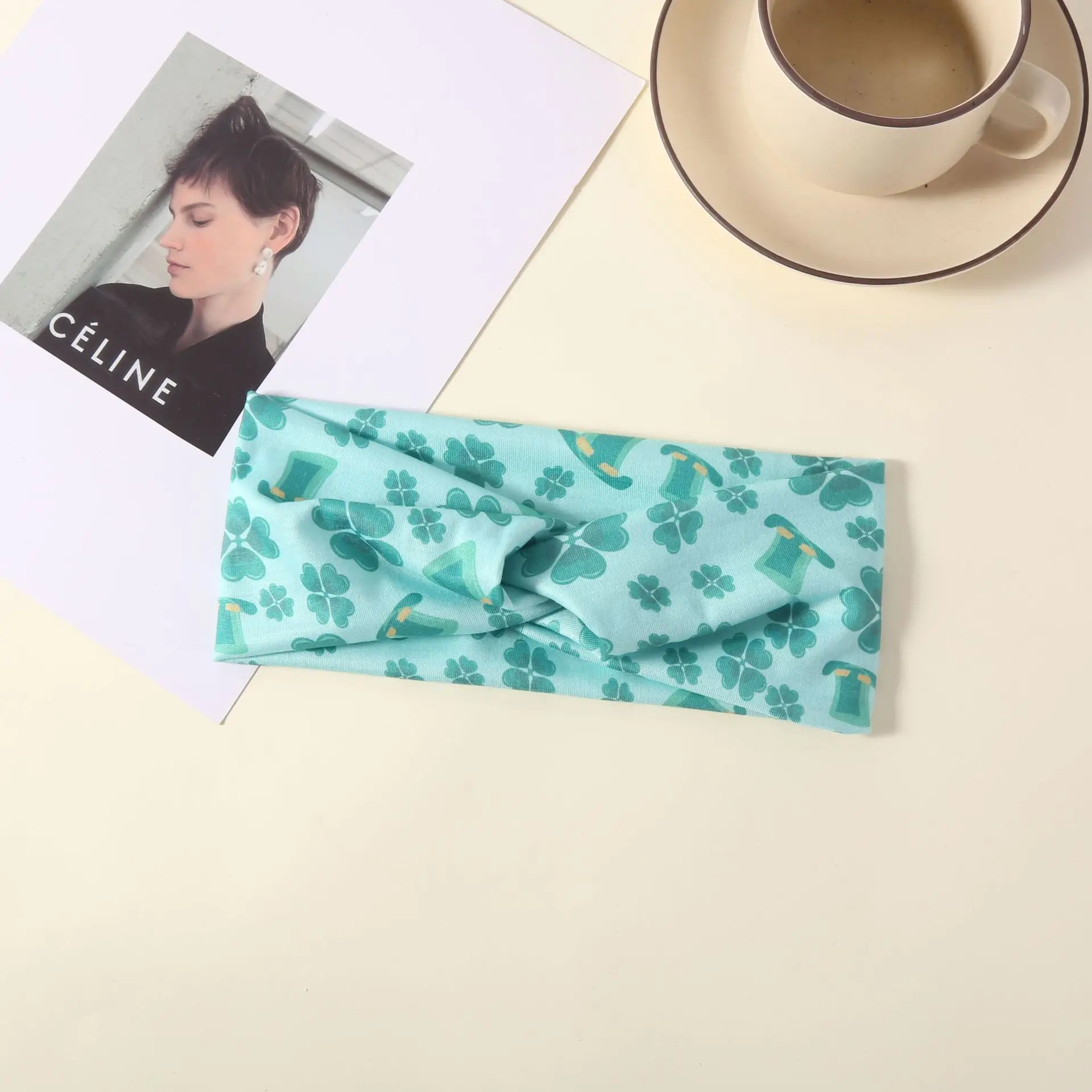 New Four-leaf Clover Cross Headbands for Woman Hairband Elastic Sports Yoga Headband Headwear Girls Hair Band Hair Accessories