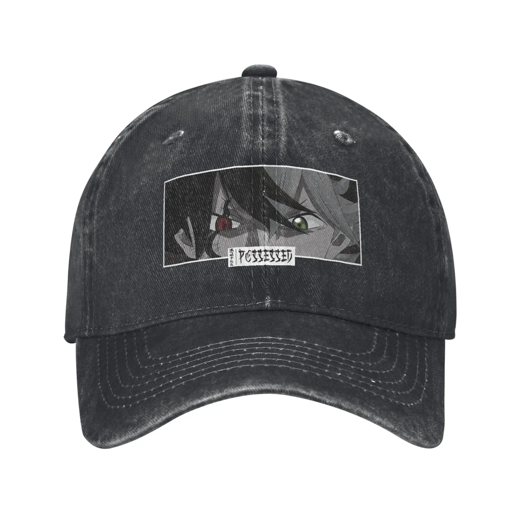 Possessed Anime Eyes Monochrome Japanese Cozy Manga Fashion Baseball Cap  Uv Protection Hat Men  Running Hat Men