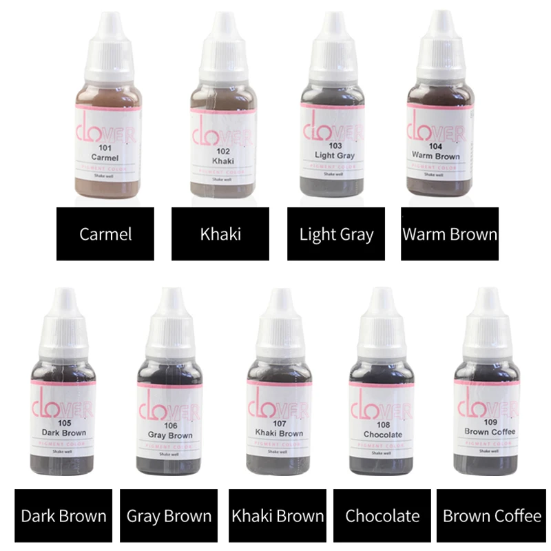 Clover Permanent Makeup Inks For Eyebrows Eyeliner Lip Microblading Eyebrow Beauty Tattoo Pigment Permanent Makeup Inks Supplies