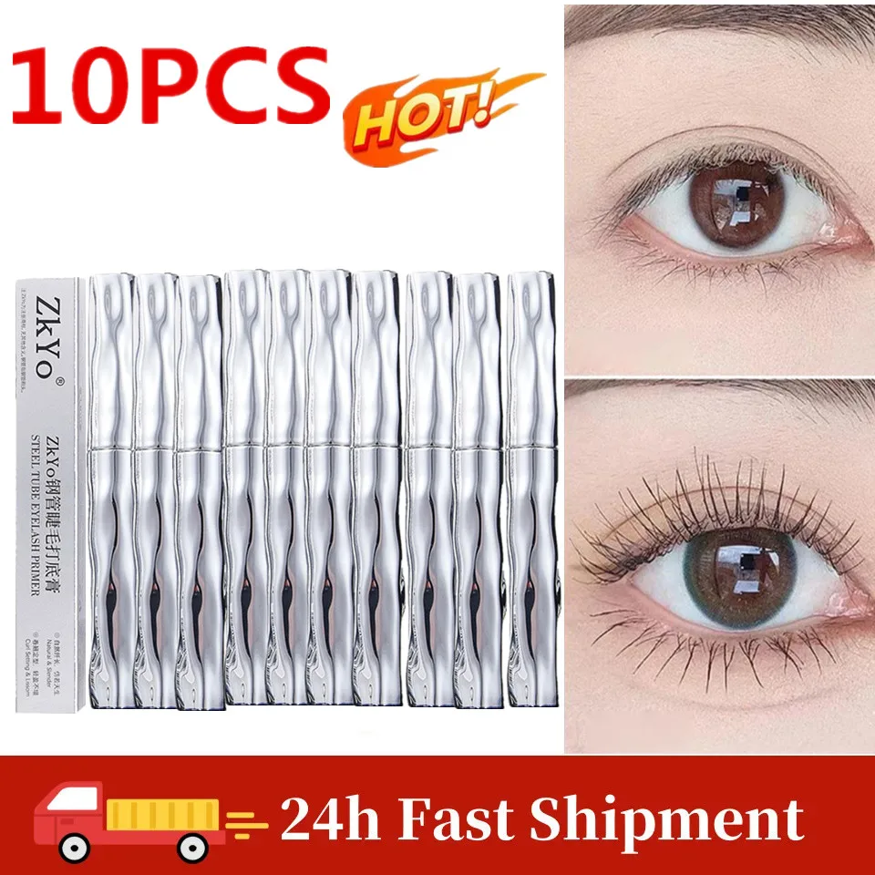 10 個カーリングまつげマスカラ、スリム洗える金属鉄ブラシマスカラ、防水長期的な凝集なし鉄ストロン