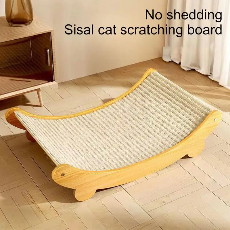 

Wooden Cat Scratching Pad Multi-Function Sleeping Bed Wear-Resistant Scratch Board for Kittens and Cats