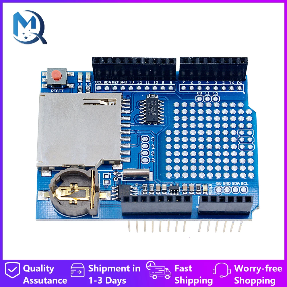 Data Logger V1.0 For Arduino SD Card Hot Data Logging Shield Slot One Data Logging Shield CR1220 3V Not Included