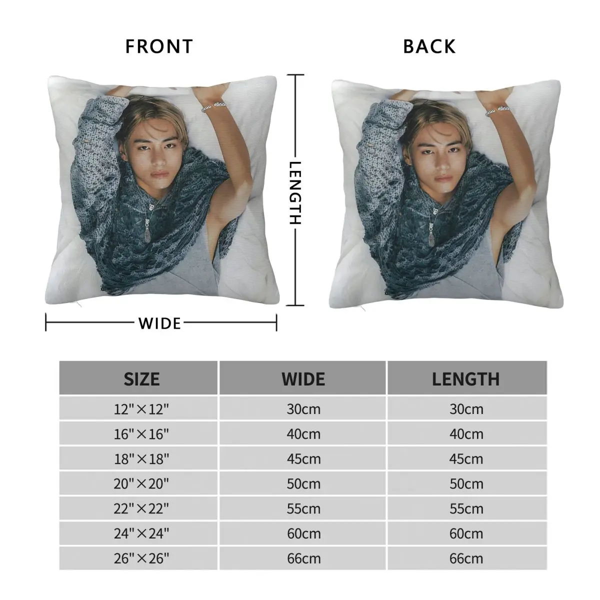 Taehyung V Layover Album Square Pillowcase Polyester Linen Velvet Pattern Zip Decorative Pillow Case Home Cushion Cover 18