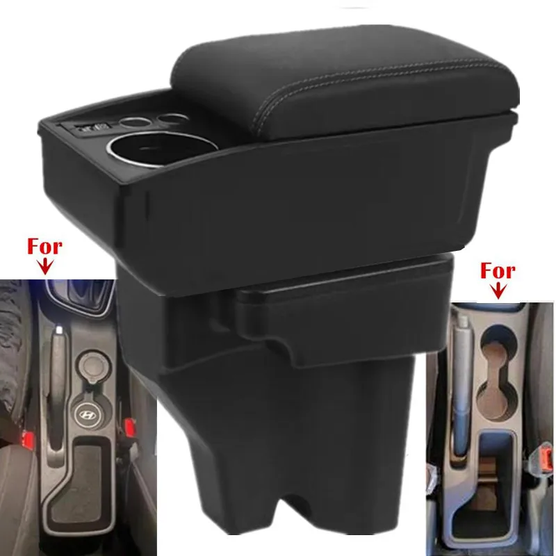 

For HyundaiI I20 Armrest Box For Hyundai Venue I20 Car Armrest double-layer Auto Storage Box Dedicated Retrofit Car Accessories