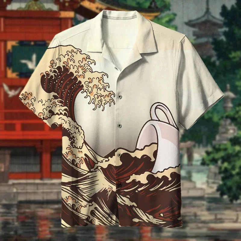 Hawaiian cartoon men's tank tops, avión de estilo artisticístico japonés de alta gama Japanese art print tank tops, tops casual