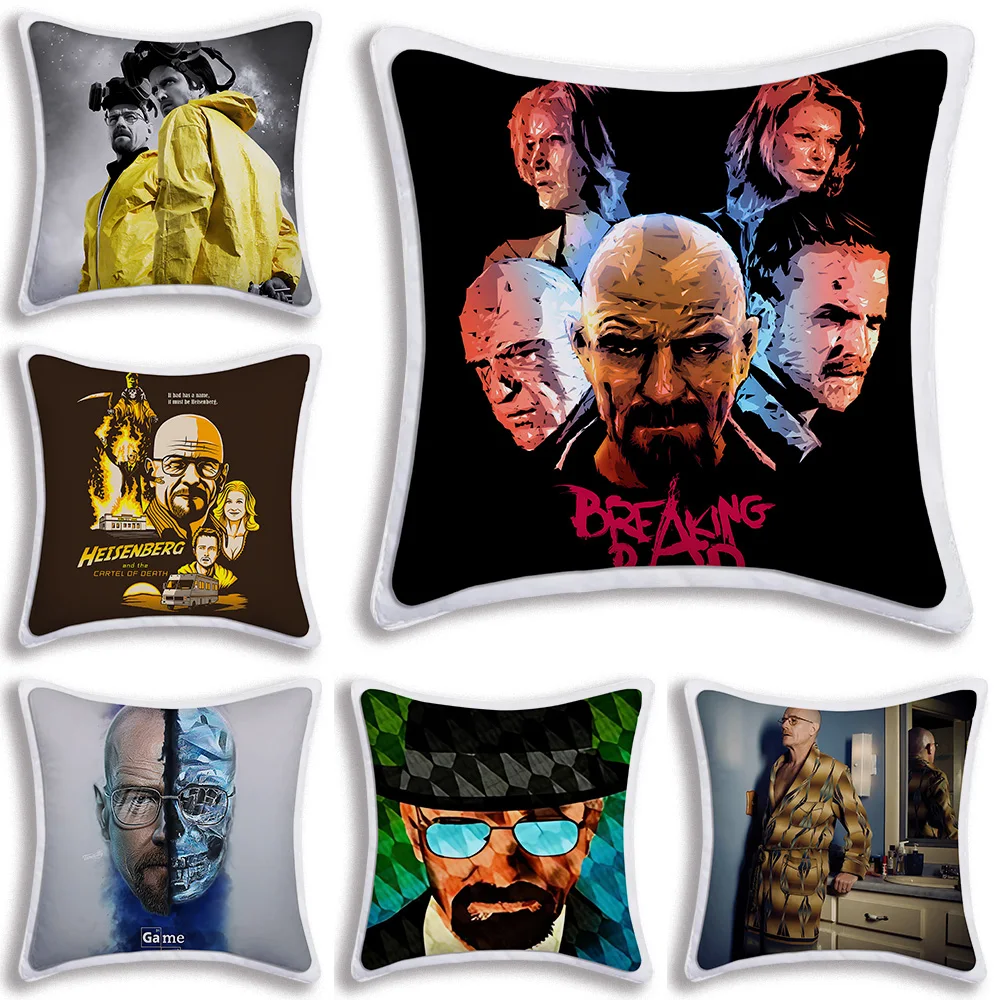 

Movie Breaking Bad Pillow Covers Cartoon Sofa Decorative Home Double-sided Printing Short Plush Cute Cushion Cover