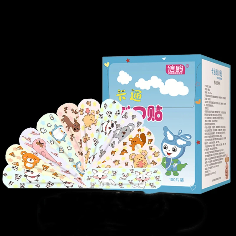 100Pcs Haut Patch Kinder Kinder Wundpflaster Klebe Verband Atmungsaktive Wasserdichte Stick pflaster cartoon kawaii pflaster – Detail 4