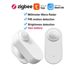 Tuya Zigbee Human Presence Detector,Luminance/Distance Detection,  Smart PIR Motion Sensor Support Zigbee 2mqtt Home Assistant