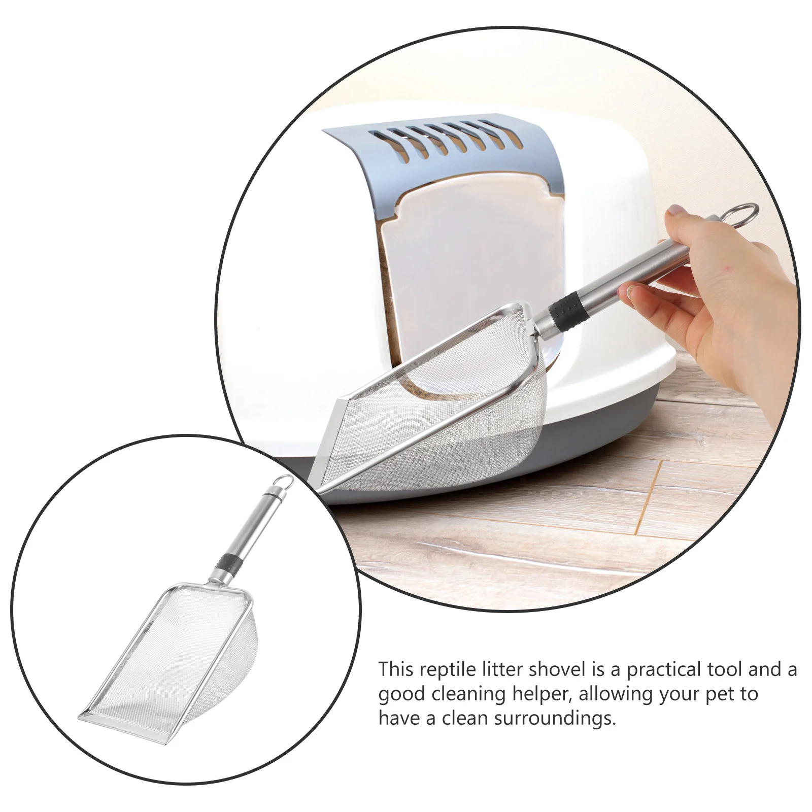 الزواحف تررم الفولاذ المقاوم للصدأ القمامة مغرفة مرشح شبكي أداة تنظيف سهلة 123 الرمال المغربل الرمال مغرفة غربلة مجرفة