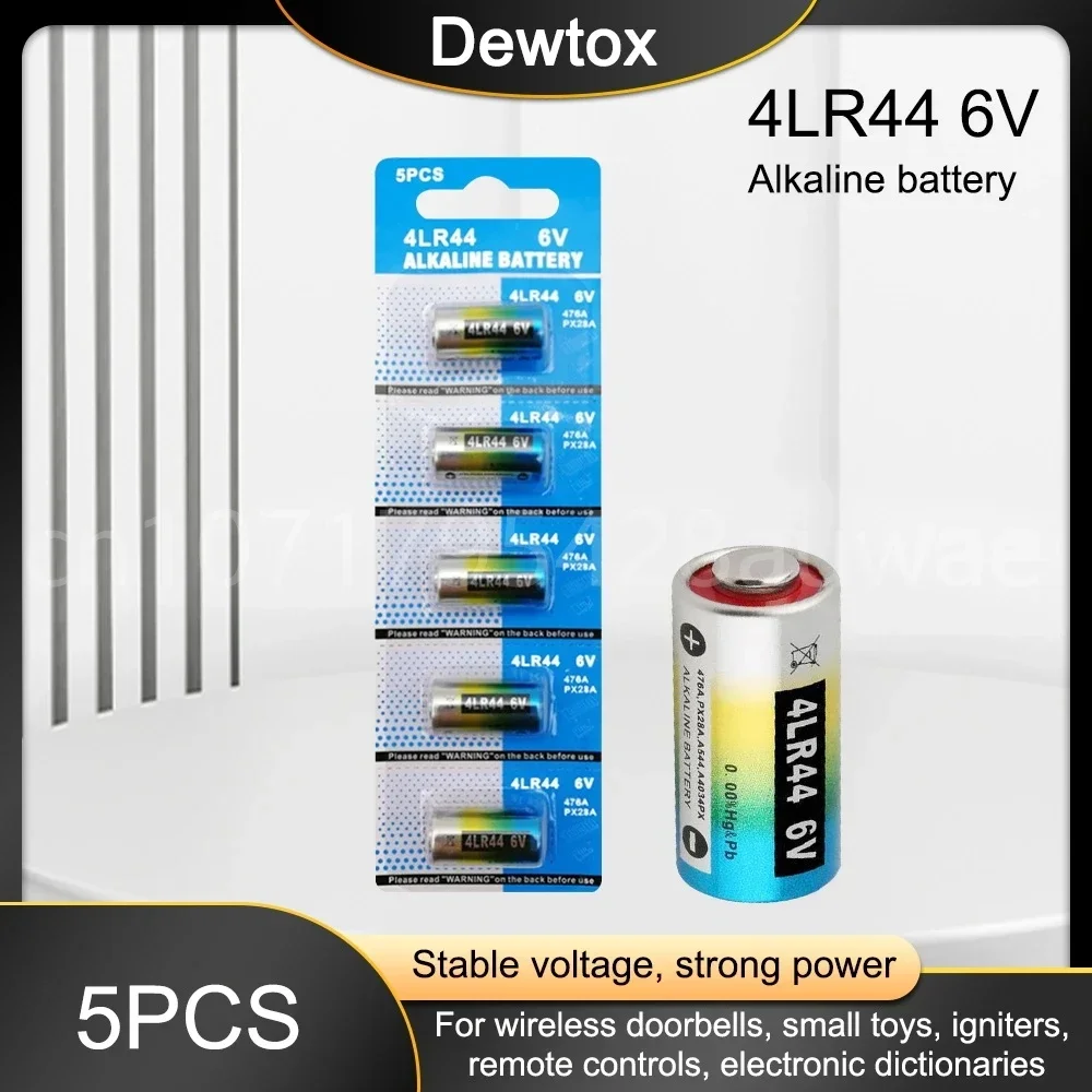 5PCS 4LR44 Primary Dry Batteries 476A L1325 6V Alkaline Battery Cells Car Remote Watch Toys Calculator Drop Ship