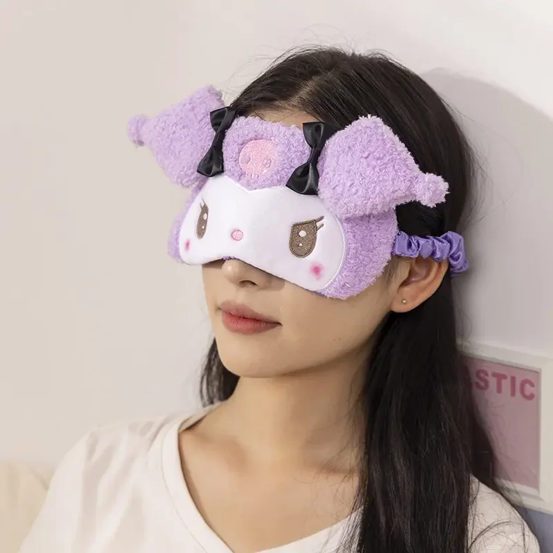 

Sanrio Kawaii Sleeping Eyepatch Kuromi Hello Kitty Plush Eye Patch Girl My Melody Blackout Eye Mask Travel Rest Eyepatch Girl