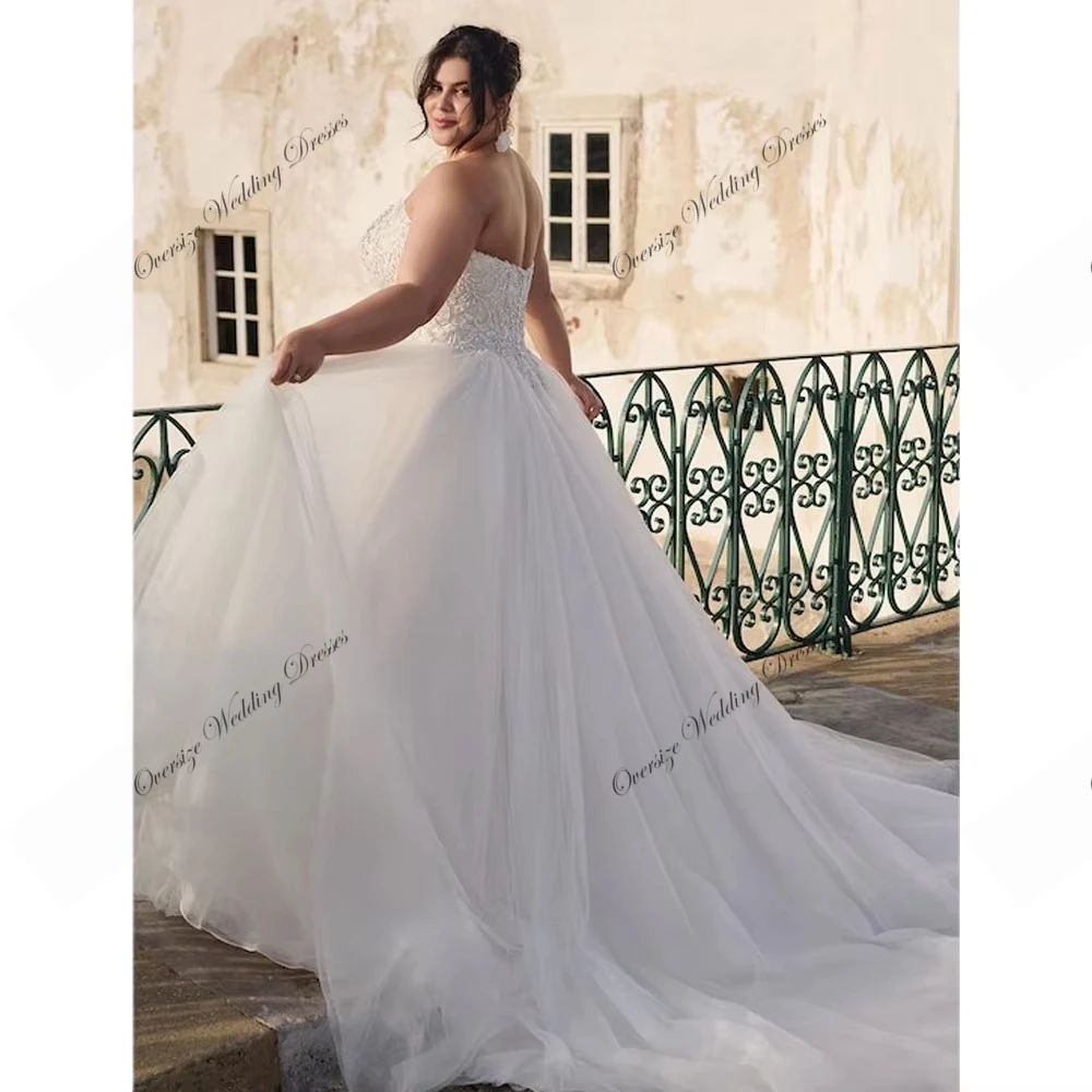 Customized Oversize Wedding Dresses with Soft Tulle Ivory 2025 Sleeveless Plus Size Bridal Gowns for Women Vestido De New Summer