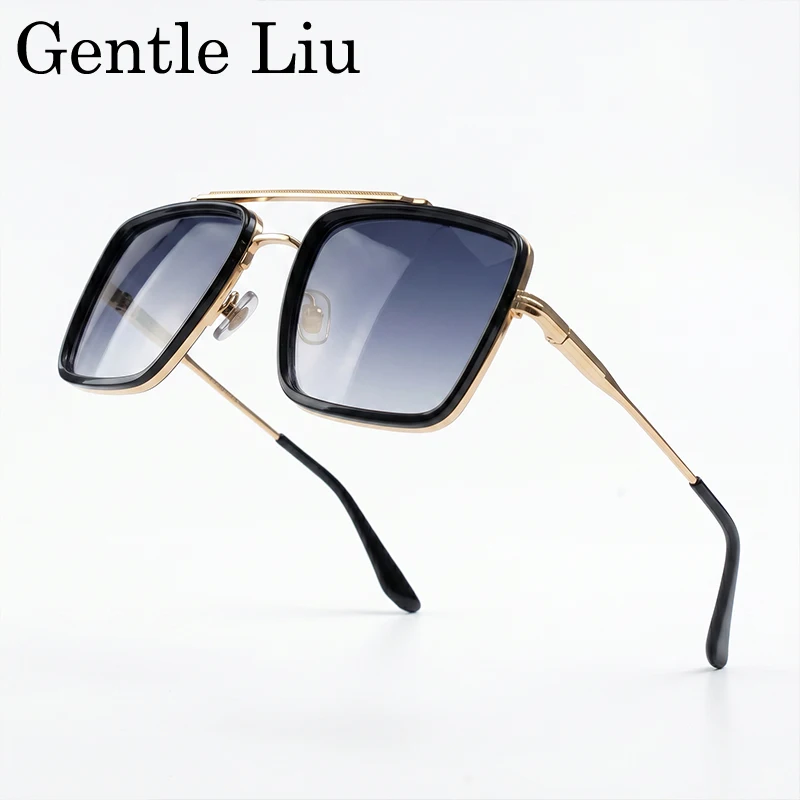 Übergroße Steampunk Quadratische Metall-Sonnenbrille für Herren 2026 Luxus Designer Vintage Doppelbrücken-Sonnenbrille Retro Fahrbrille