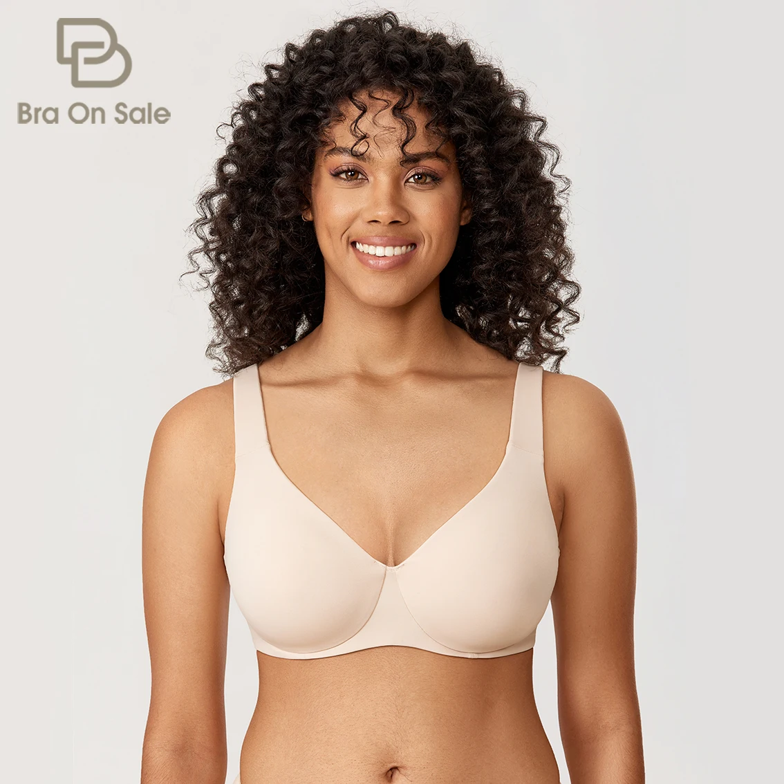 Women's Smooth Plus Size Minimizer Bra Underwire Non Padded T Shirt Full Coverage Bras 32-42 44 46 B-DD E F G 