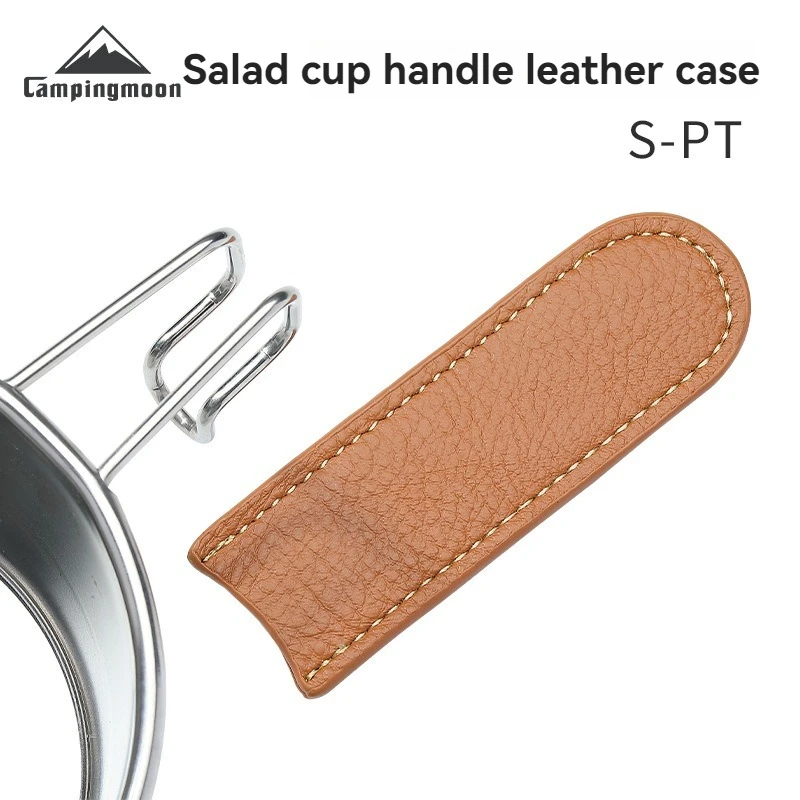 CAMPINGMOON Outdoor Bowl Handle Gloves, Comfortable, Wear-resistant and Heat-resistant Genuine Cowhide Salad Cup Handle Cover