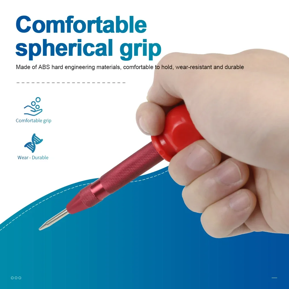 NINDEJIN Automatic Center Punch 1pc Spring Loaded Hole Center Punch Wood Metal Hole Marking Adjustable Impact Puncher