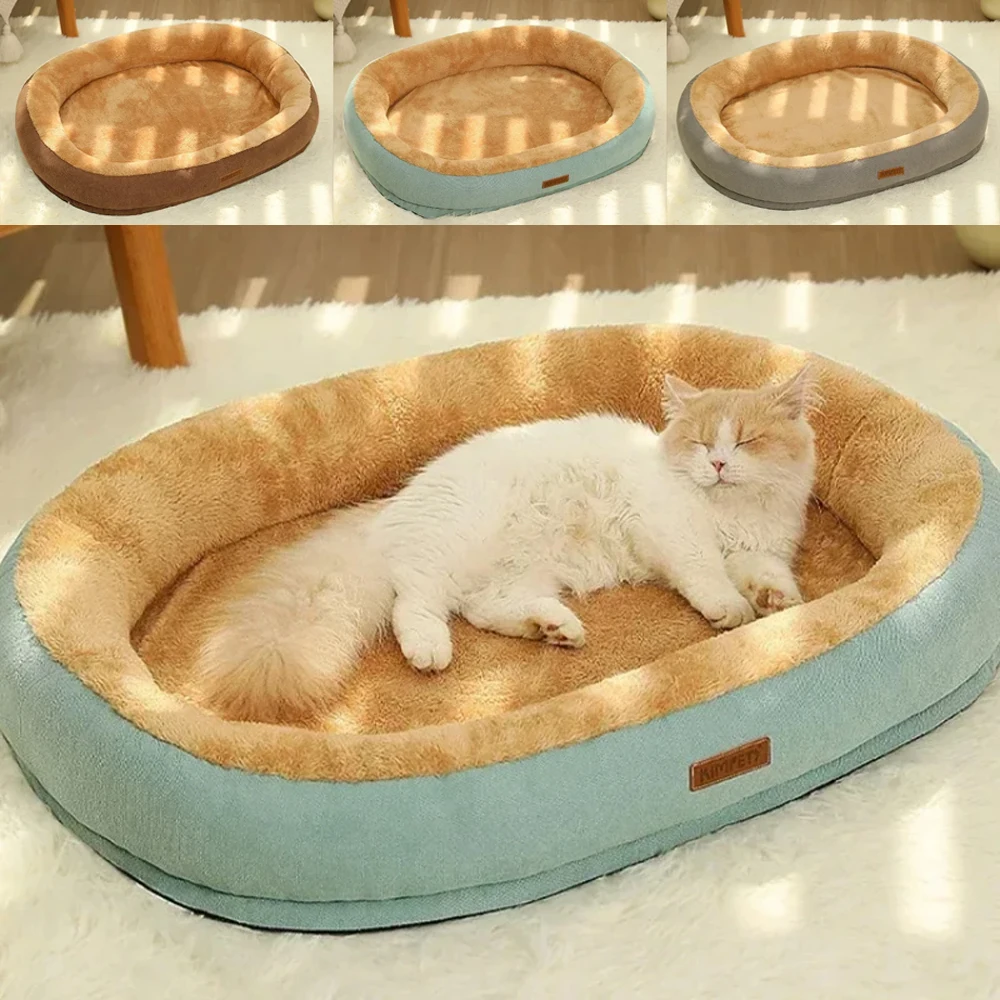 M/L/XL Pet Dog Bed Removable Cat Mat Square Plush Kennel Washable Thickening Waterproof Big Medium Small Dog Sofa Bed Cushion