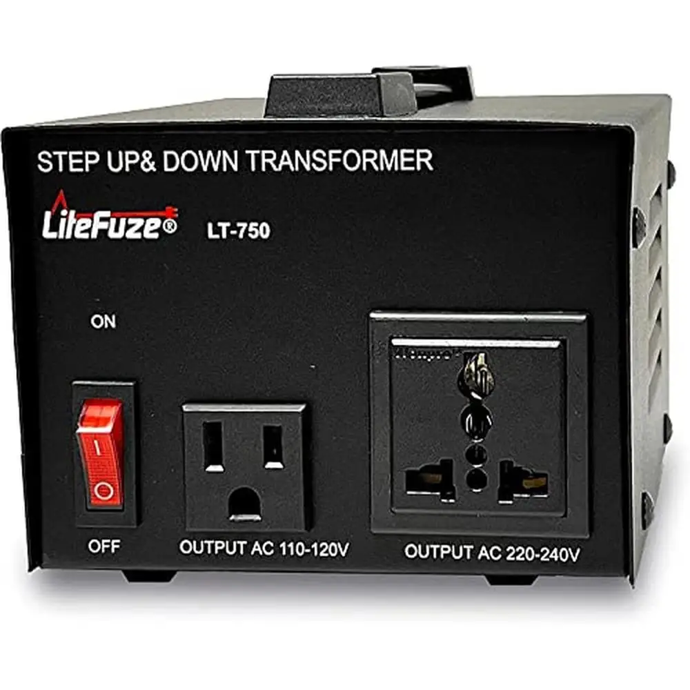 Voltage Converter Transformer Step Up/Down 750W 110v to 220v 220v to 110v Universal Sockets Grounded Cord Fuse Protection Heavy