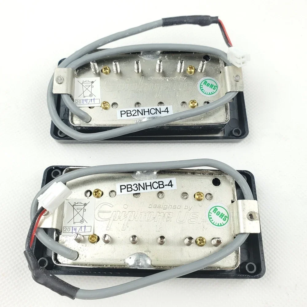 

Hot Sale-1 Set Original Genuine Standard PRO Electric Guitar Alnico Humbucker Pickup Nickel / Gold Cover