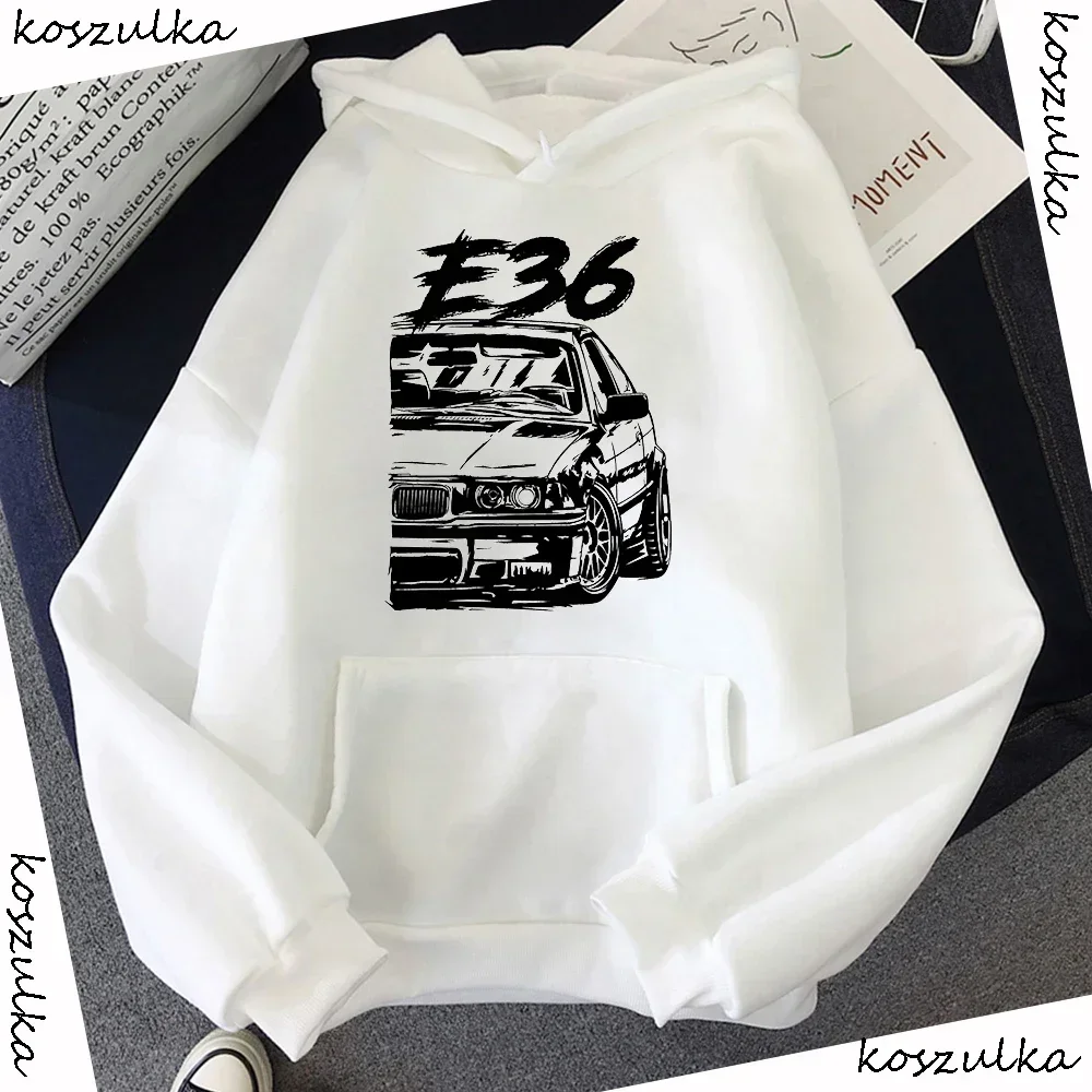 Cartoon Car E30 E36 Print Hoodie Men's Round Neck Sweatshirt Fashion Autumn Women Casual Long Sleeves Streetwear Pullover Tops