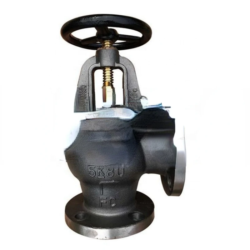 Marine Cast Iron Angle Globe valve 5K Flange globe valve for shipbuilding