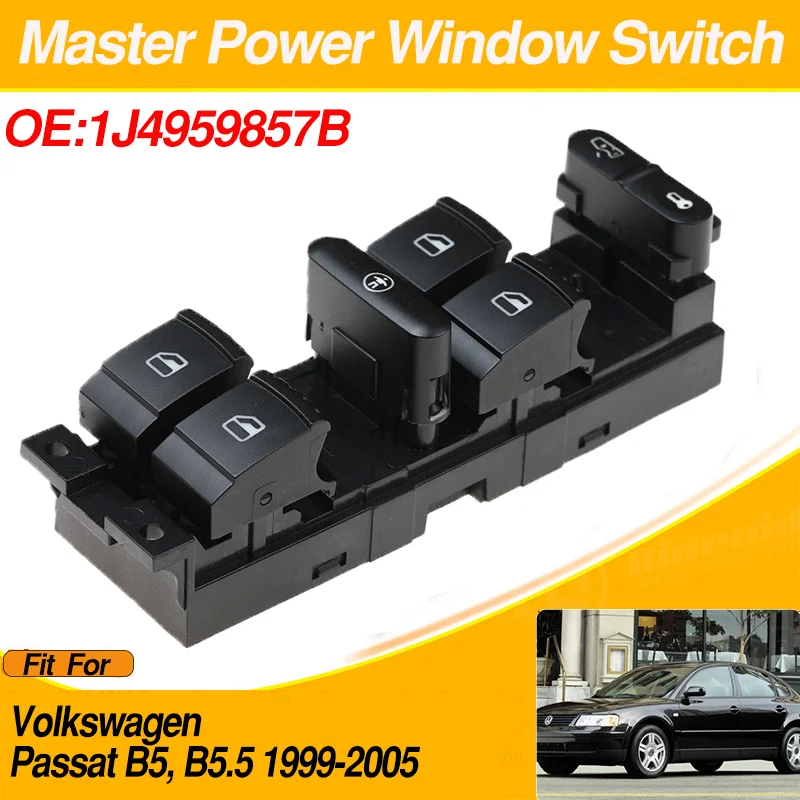 

1J4959857B 7M4959857B Window Regulator Control Switch 9Pins With Child Logo For VW Passat B5, B5.5 1999-2005